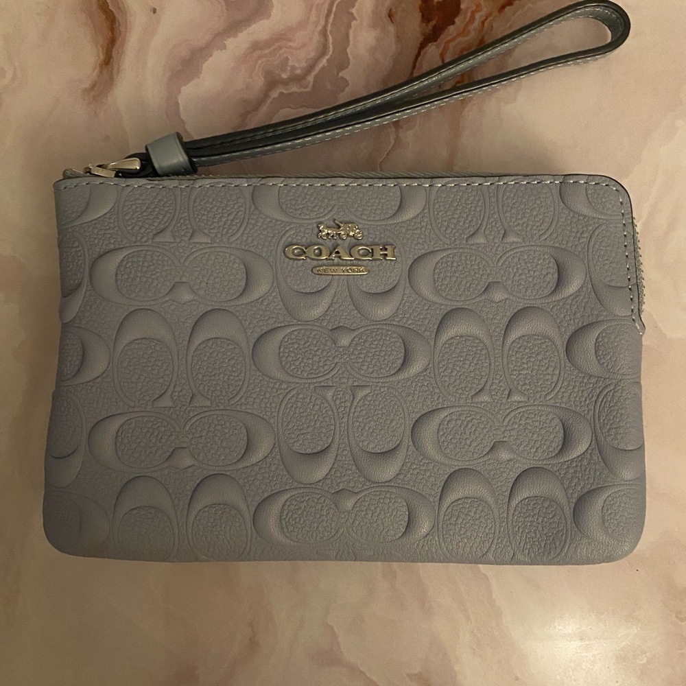 Coach blue/Gray Wristlet